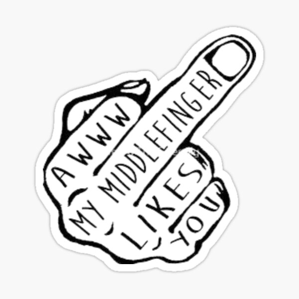 stick figure middle finger Sticker for Sale by nataliebrownnn