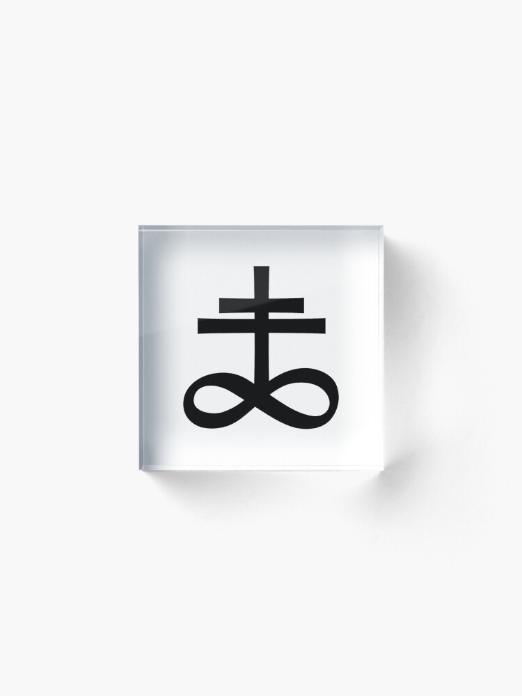 Alternate view of Infinity Cross (in black) Acrylic Block