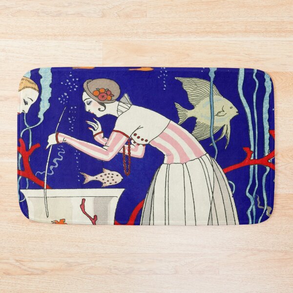 Artikelvorschau, Ein atemberaubendes kleines Fisch-Sommerkleid - Vintage Art Deco Modeillustration von George Barbier entworfen und verkauft von Tamas Das.