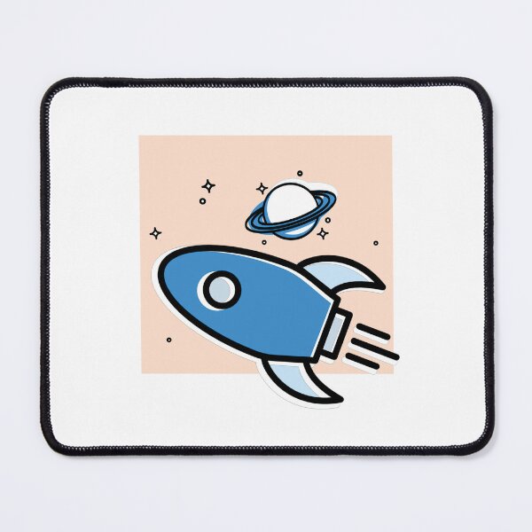 Item preview, Blue rocket, space, planet designed and sold by gllemm.