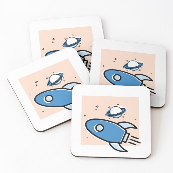 Item preview, Blue rocket, space, planet designed and sold by gllemm.