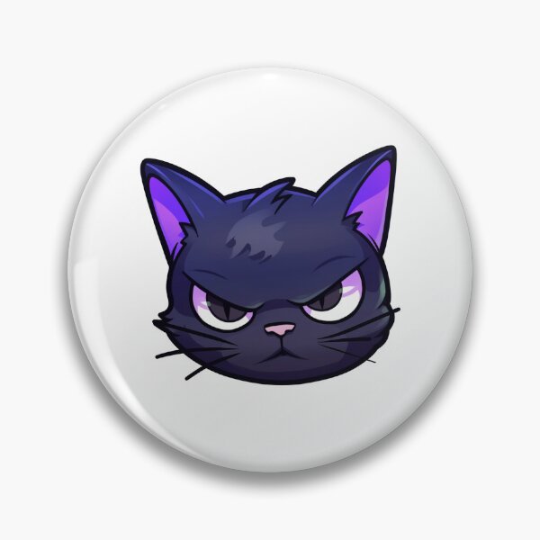 Item preview, Cute black cat with angry expression - black and purple  designed and sold by zoorooz.