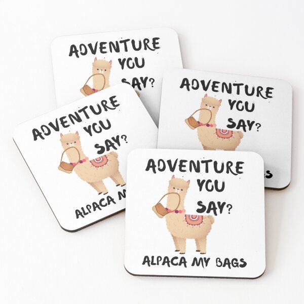 Aperçu de l'œuvre Aventure tu dis Alpaga Mes sacs, art mignon d'alpaga créée et vendue par artfartzzz.
