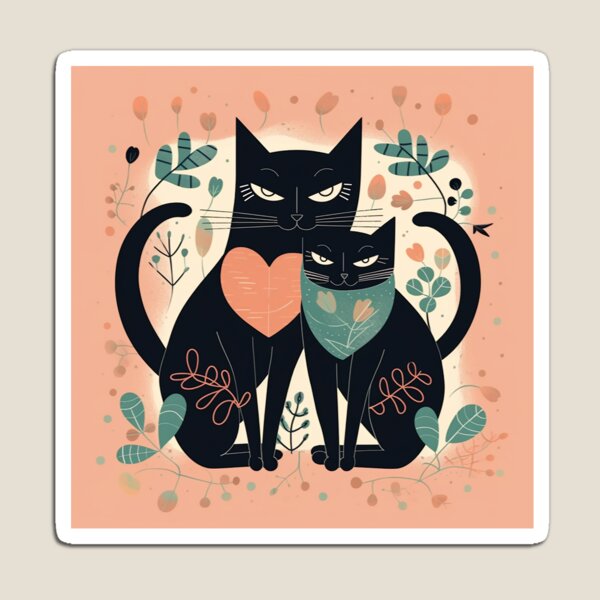 Premium Vector  Two cat in love isolated flat illustration two cat in love  line icon