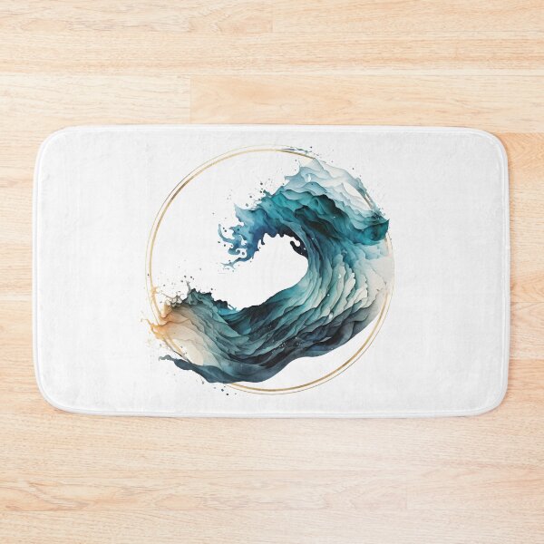 Item preview, Minimalistic ocean waves watercolor emblem designed and sold by dvoevnore.