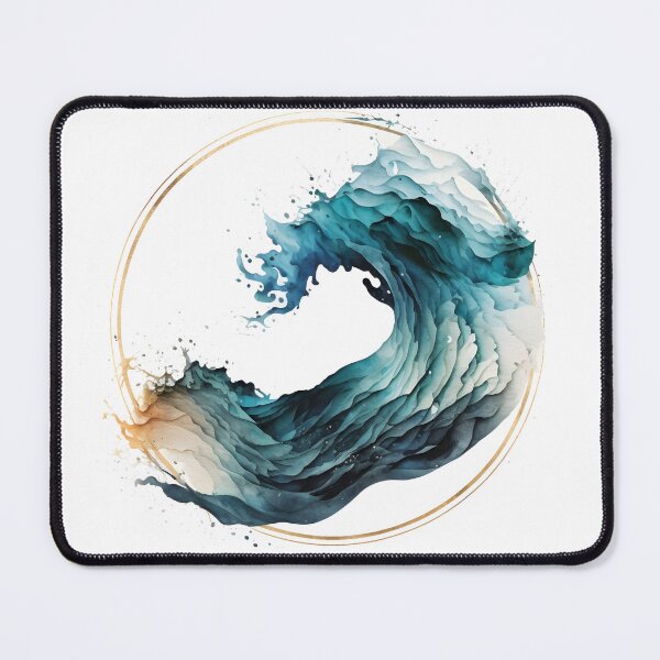 Item preview, Minimalistic ocean waves watercolor emblem designed and sold by dvoevnore.