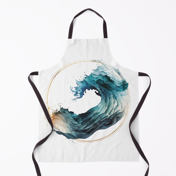 Item preview, Minimalistic ocean waves watercolor emblem designed and sold by dvoevnore.