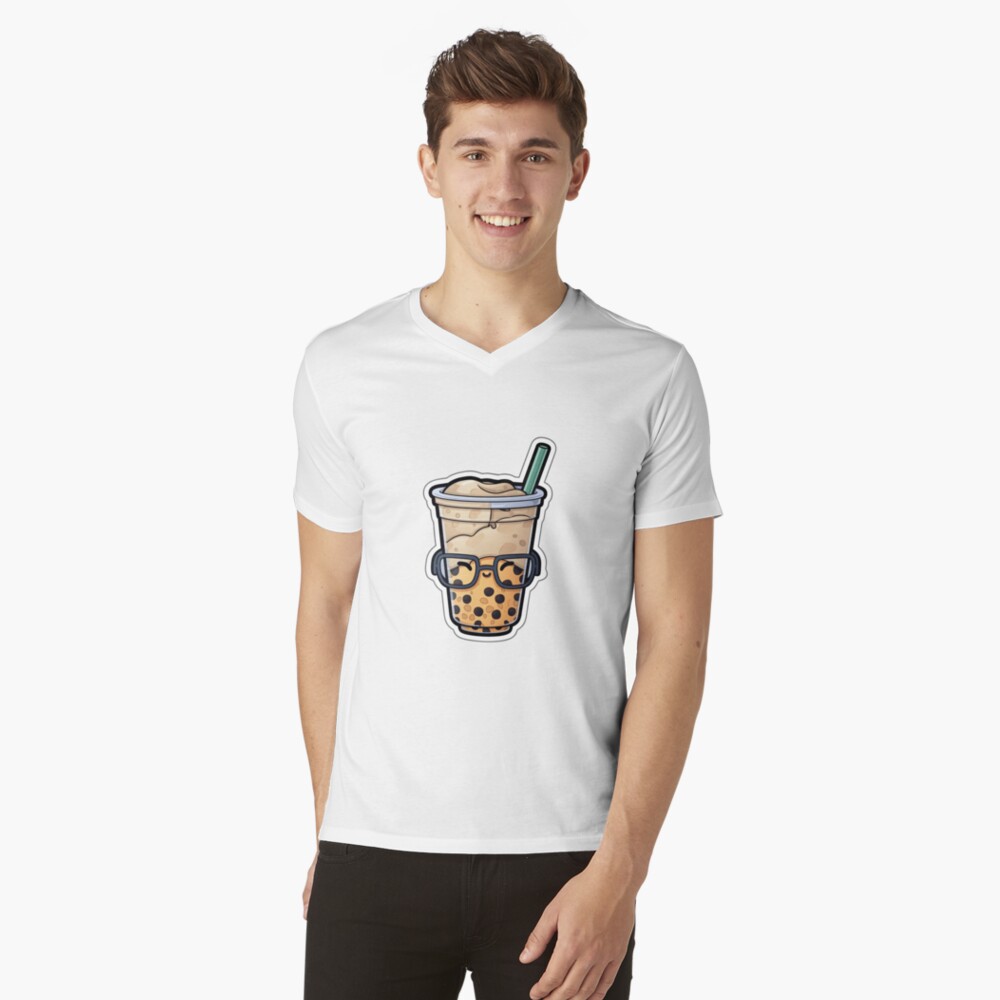 Boba milk tea with glasses Sticker for Sale by c4k5llc