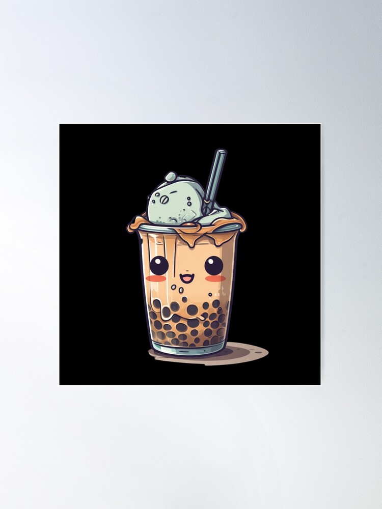 Boba milk tea with glasses Poster for Sale by c4k5llc