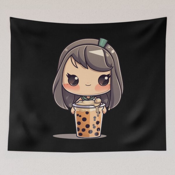 Item preview, Cute Boba milk tea Girl Kawaii Chibi Style designed and sold by c4k5llc.