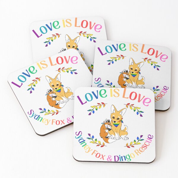 Item preview, Love is Love Pride Fox and Dingo Rescue Design designed and sold by Sydney Fox and Dingo  Rescue.