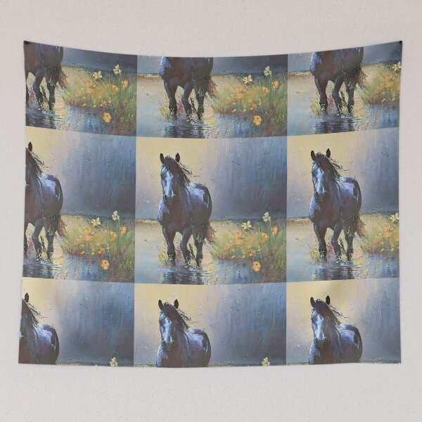Item preview, water, flowers and horse designed and sold by bogfl.