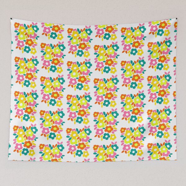 Item preview, Spring meadow flowers in bloom with retro vibe designed and sold by aniazwaradesign.