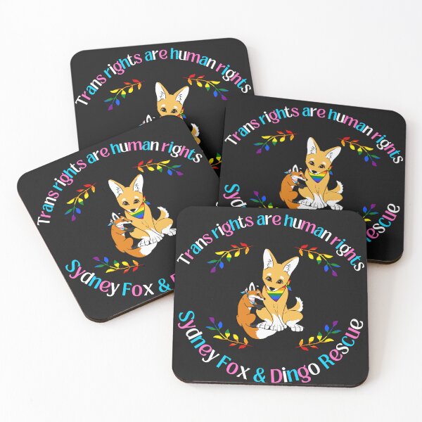 Item preview, Trans rights are human rights pride fox and dingo rescue design designed and sold by Sydney Fox and Dingo  Rescue.