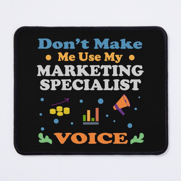 Vista previa del artículo con la obra «No me hagas usar mi voz de especialista en marketing, trabajo clásico y divertido de especialista en marketing ninja, humor de especialista en marketing, broma de especialista en marketing, meme,», diseñado y vendido por SGS-.