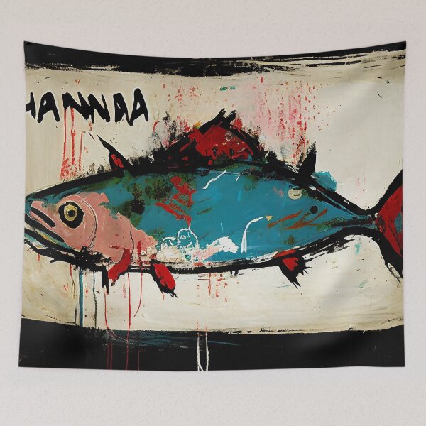 Item preview, Colorful Tuna in Neo-Expressionist Style Painting designed and sold by WalterWhatFace.