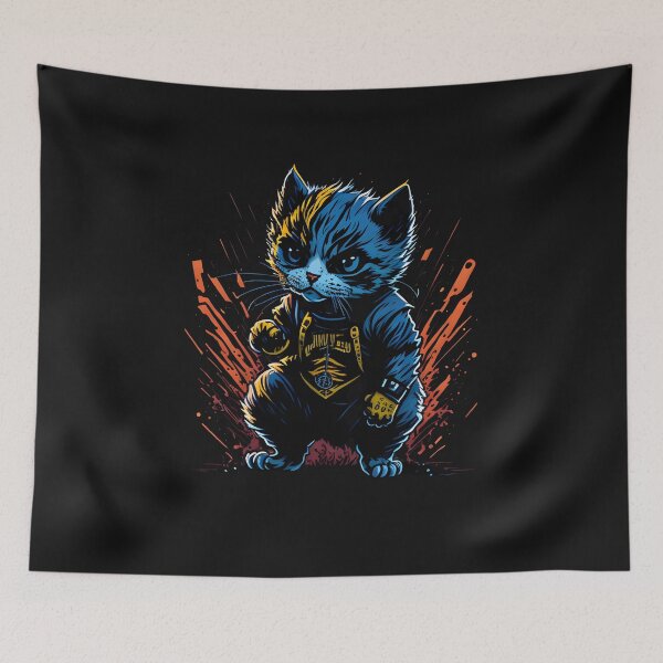 Item preview, Cat Daddy Black Cat Vintage Eighties Style Cat Retro V - Our Funny & Cute Cat Design designed and sold by Chromatic-Art.
