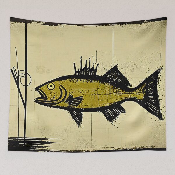 Item preview, Green Largemouth Bass in Abstract Style Painting designed and sold by WalterWhatFace.