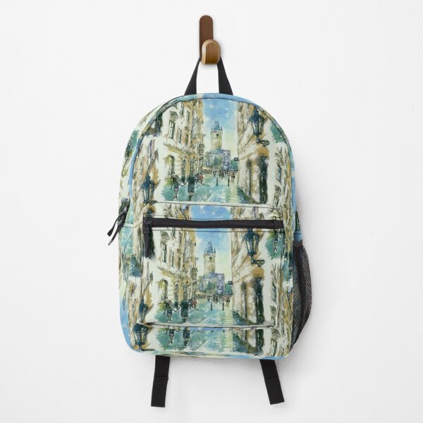 Item preview, Old Town City Hall Prague – Watercolor European Streetscape designed and sold by caracatita75.