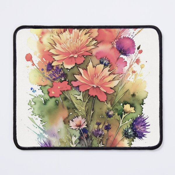 Item preview, Watercolor Painting of Wild Flowers in painterly watercolor style designed and sold by VarnaChitra.