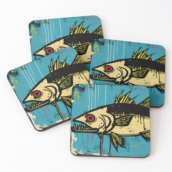 Item preview, Largemouth Bass in Yellow and Blue Neo-Expressionist Painting designed and sold by WalterWhatFace.