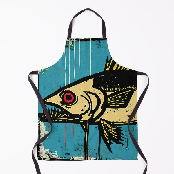 Item preview, Largemouth Bass in Yellow and Blue Neo-Expressionist Painting designed and sold by WalterWhatFace.