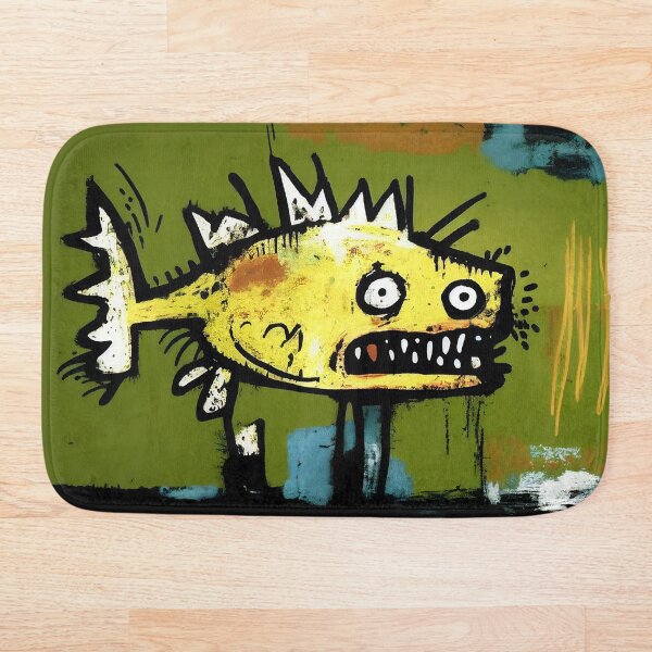 Item preview, Vibrant Puffer Fish in Yellow and Green Neo-Expressionist Painting designed and sold by WalterWhatFace.