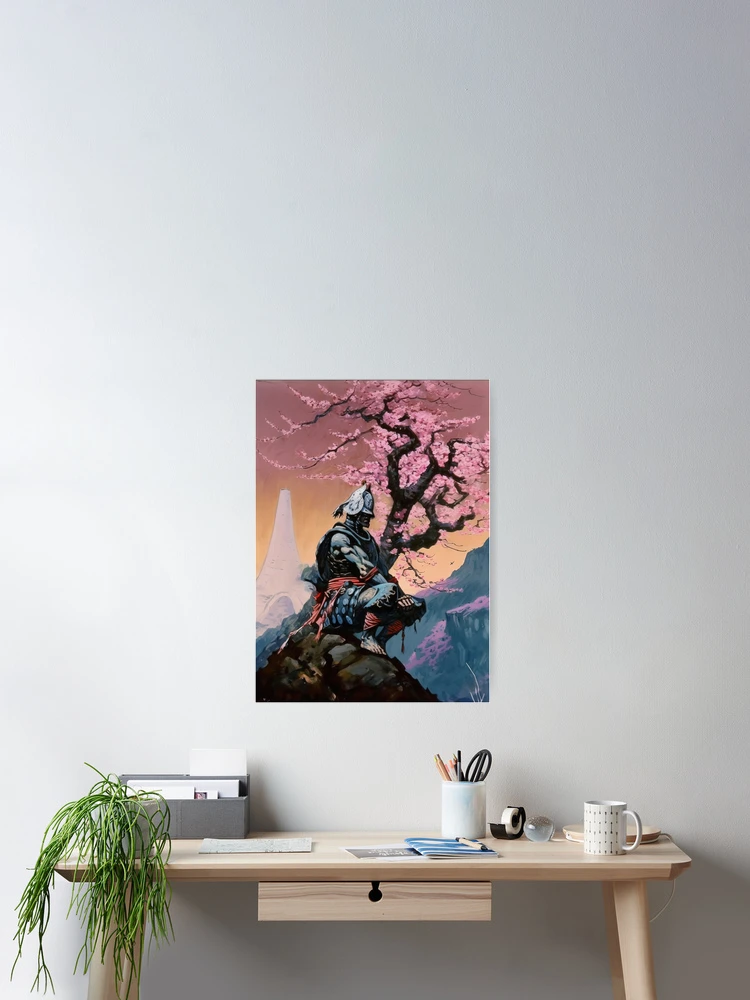 Thumbnail 2 of 3, Poster, Japanese Samurai Meditating designed and sold by RockingPandS.