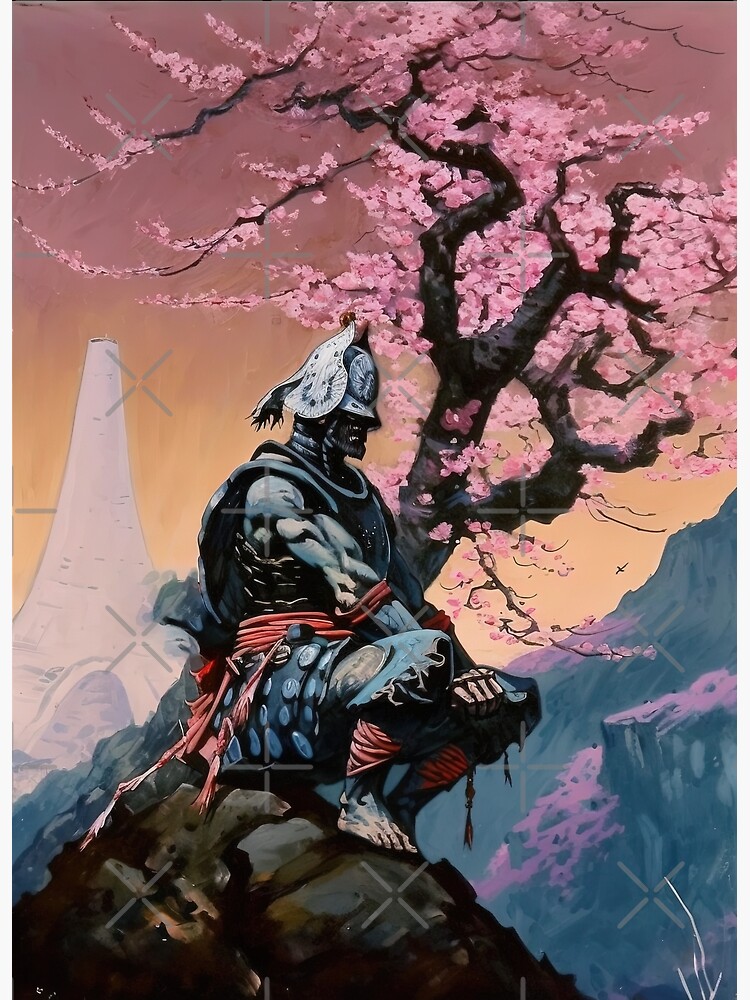 Japanese Samurai Meditating Canvas Print for Sale by RockingPandS