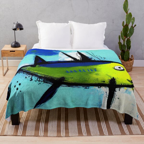 Item preview, Colorful Tropical Fish Painting in Blue and Yellow designed and sold by WalterWhatFace.