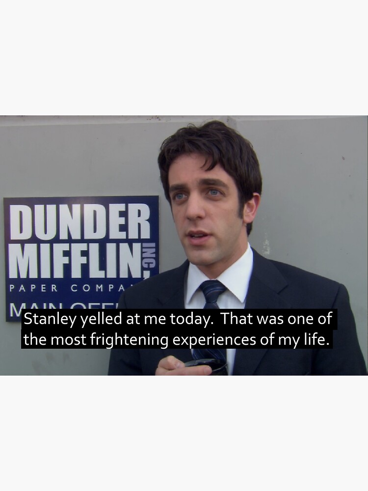 "Stanley Yells at Ryan" Sticker for Sale by jreyn288 Redbubble