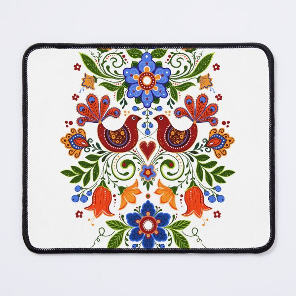 Item preview, folk birds and flowers designed and sold by Hennagirl.