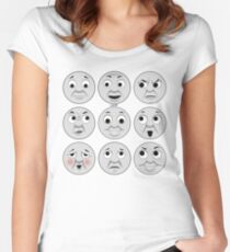 The Many Faces of Thomas (full faces) Fitted Scoop T-Shirt