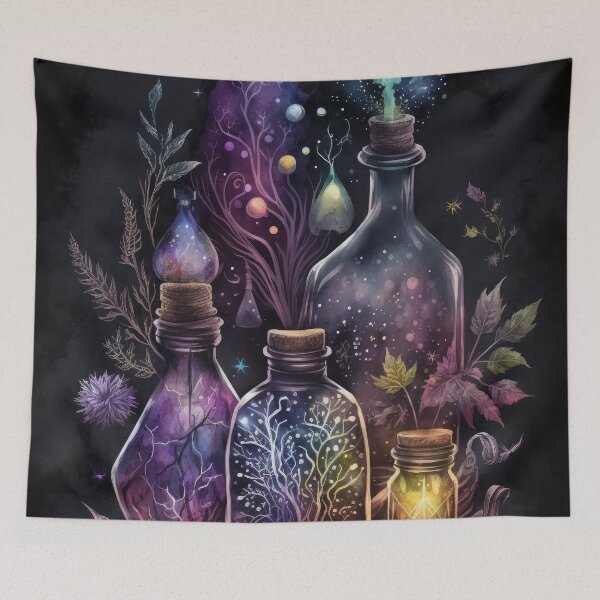 Item preview, Witchy Dark Goth Apothecary Potion Bottles designed and sold by MoonBohemian.