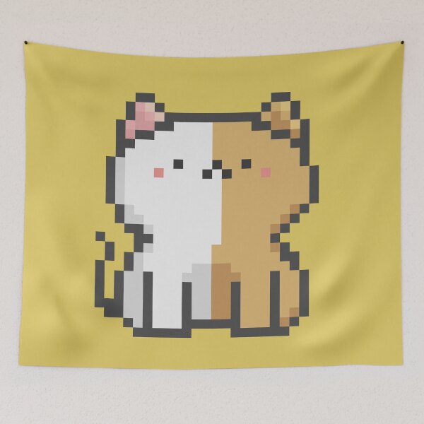 Item preview, Pixel Quiet Two Face White Ginger Cat 43 designed and sold by sosorimaru.
