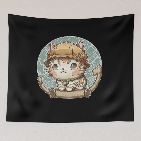 Item preview, Catswithhardhats Not Having Fun Cat Hard working Hardhat designed and sold by CoolCreative.