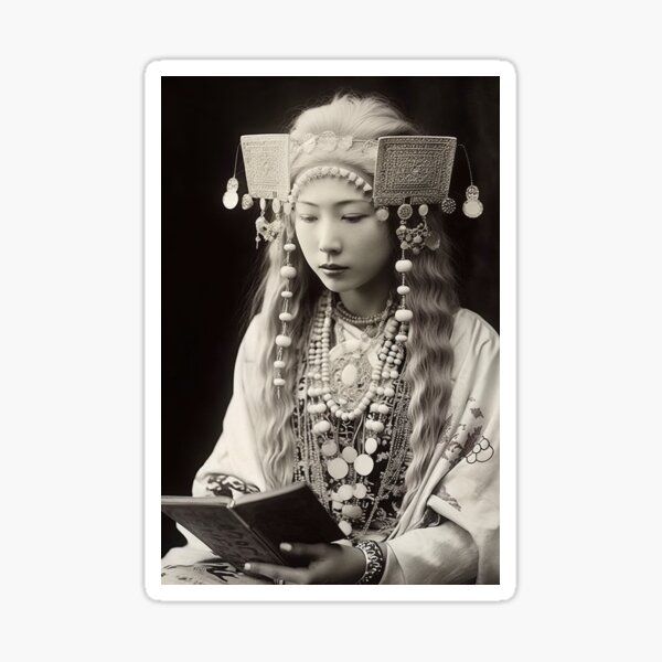 Fantasy vintage reading princess Pegatina