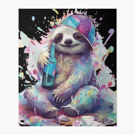 Party sloth. Art Board Print for Sale by DEGryps