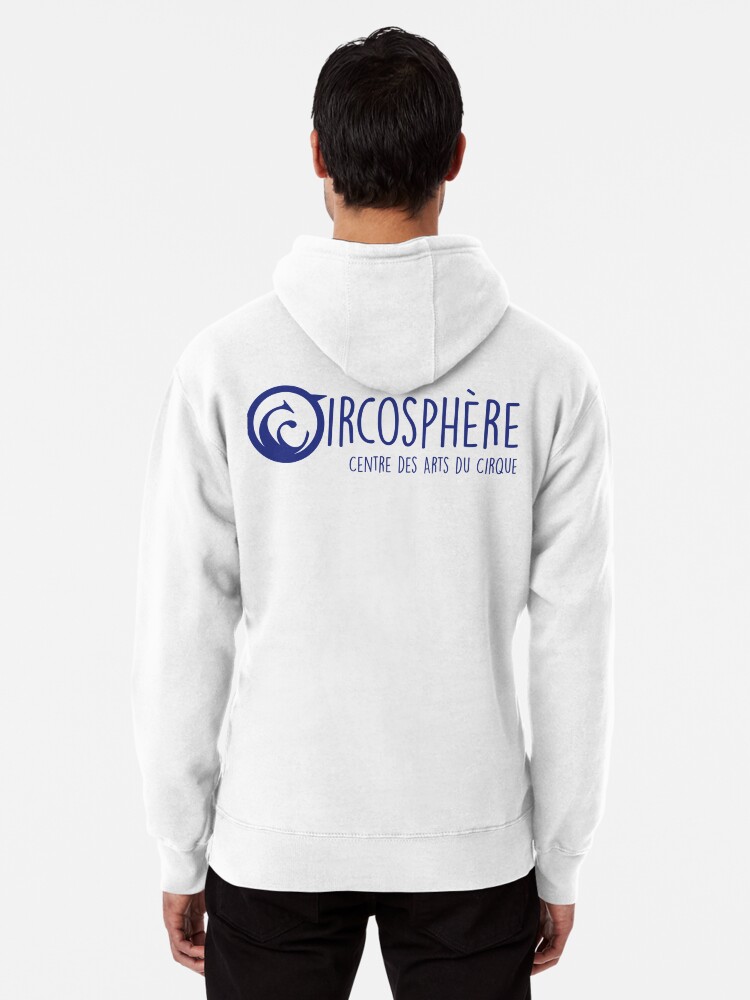 Aperçu 1 sur 5. Sweat à capuche épais avec l'œuvre Circosphère Centre des arts du cirque Logo Bleu créée et vendue par Circosphere.