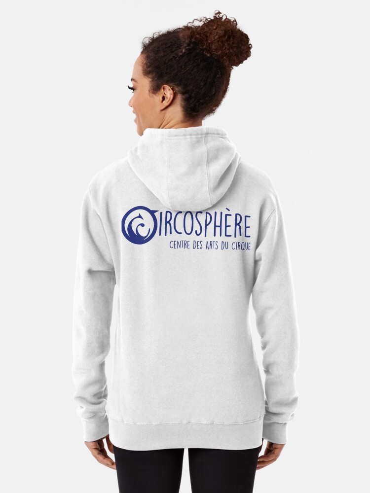 Aperçu 2 sur 5. Sweat à capuche épais avec l'œuvre Circosphère Centre des arts du cirque Logo Bleu créée et vendue par Circosphere.