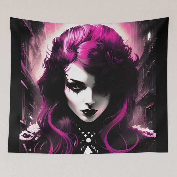 Item preview, Purple Gothic Girl Portrait No.1 designed and sold by Artistic Fusion Lab.