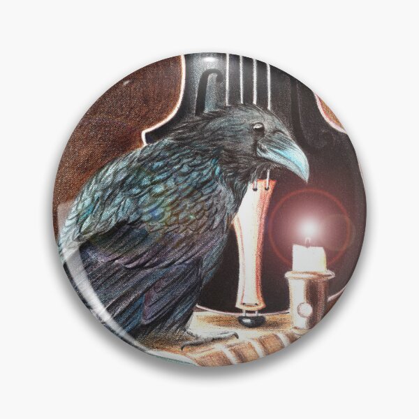 Item preview, Watercolor raven on a book, with candlestick designed and sold by MaryWatercolor.