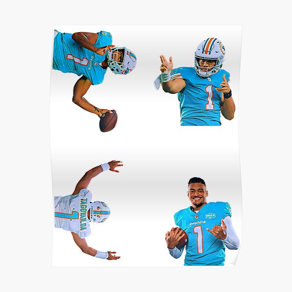 Rinkha Tua Tagovailoa Football Paper Poster Dolphins 5 T-Shirt