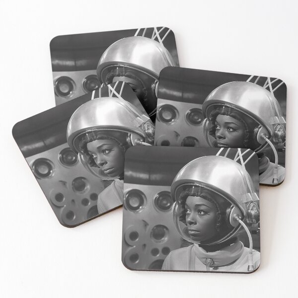 Item preview, Retro Futuristic Space Age Black Woman in spacesuit  designed and sold by FuturistMe.