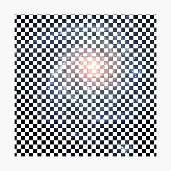 Box Painted as a Checkerboard and #Galaxy #SpiralGalaxy #MilkyWay, Astronomy, Cosmology, AstroPhysics, Universe Photographic Print