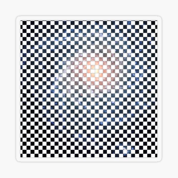 Box Painted as a Checkerboard and #Galaxy #SpiralGalaxy #MilkyWay, Astronomy, Cosmology, AstroPhysics, Universe Transparent Sticker