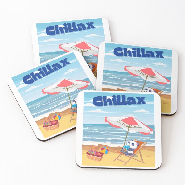Item preview, Chillax (Cute Panda Drinking Boba And Chilling At The Beach) designed and sold by ZingAndPep.