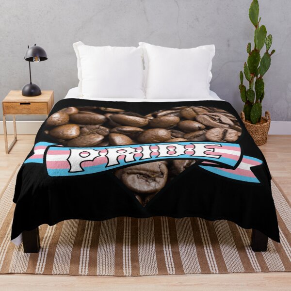 Item preview, Trans Pride Coffee Beans Heart Banner designed and sold by ArtliciousHUMAN.