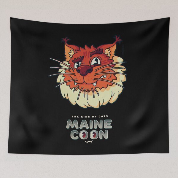 Item preview, Red Maine Coon - the king of cats | black background designed and sold by DicDoc.