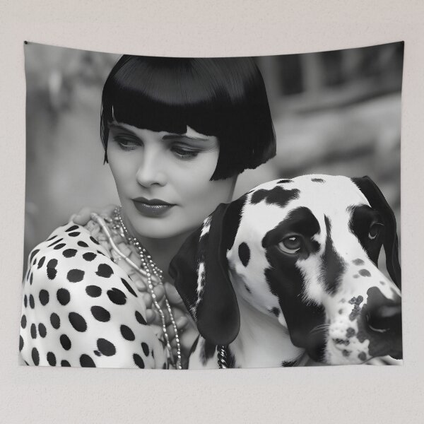 Item preview, "A Timeless Beauty and Her Dalmatian Companion" designed and sold by digitalbrosse.
